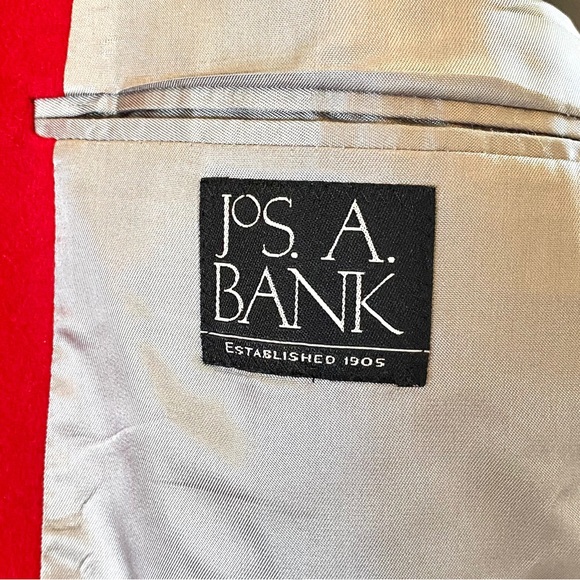 Jos A Bank 100% Camel Hair Executive Collection Sport Coat Blazer - Red SZ 44R - Picture 10 of 10